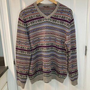 J. McLaughlin Milton Merino Wool Blend V-Neck Sweater Size Medium